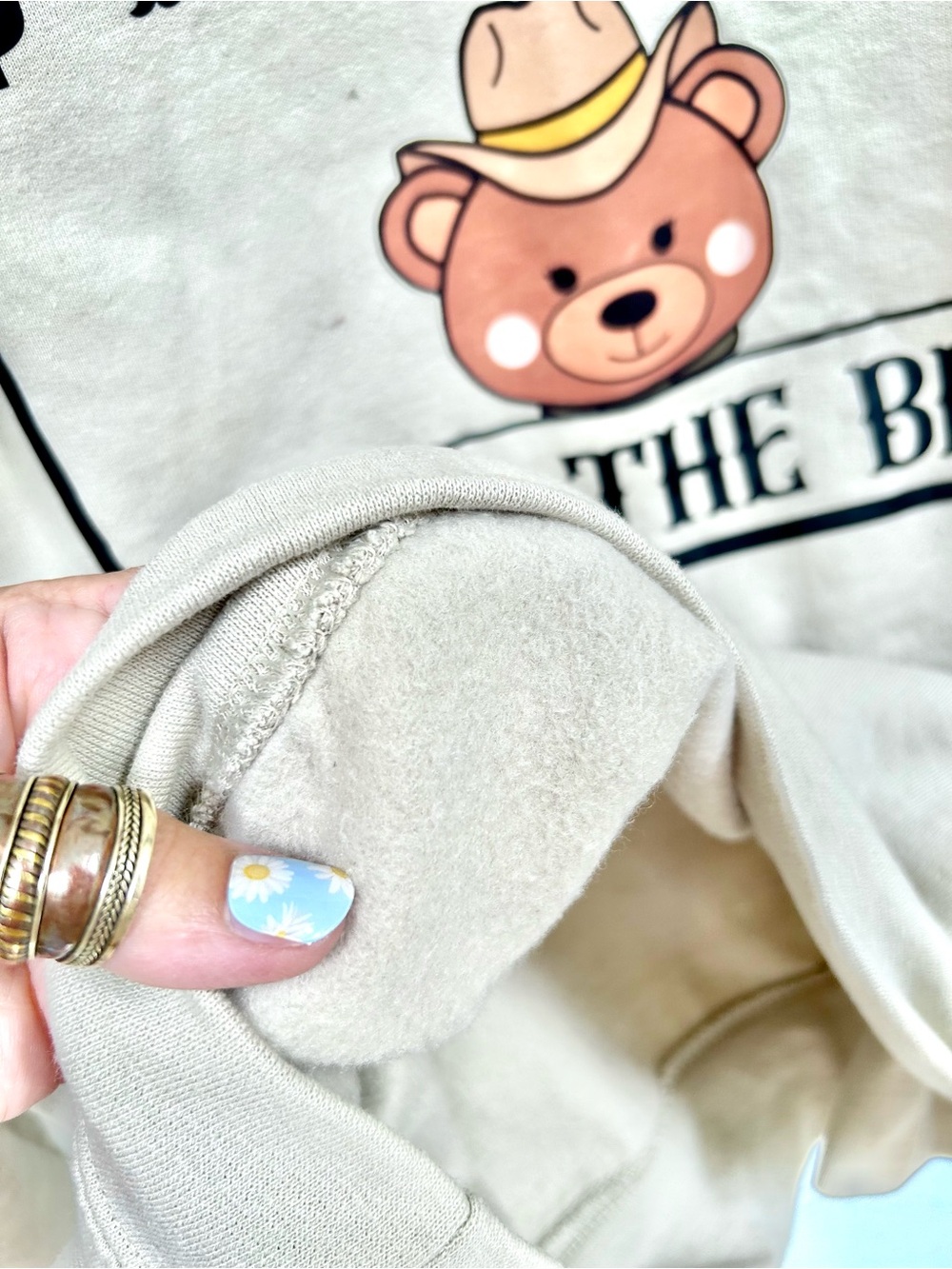 Western TEDDY BEAR Oversized boho sweatshirt southwestern farmhouse country Vibe - Picture 11 of 11